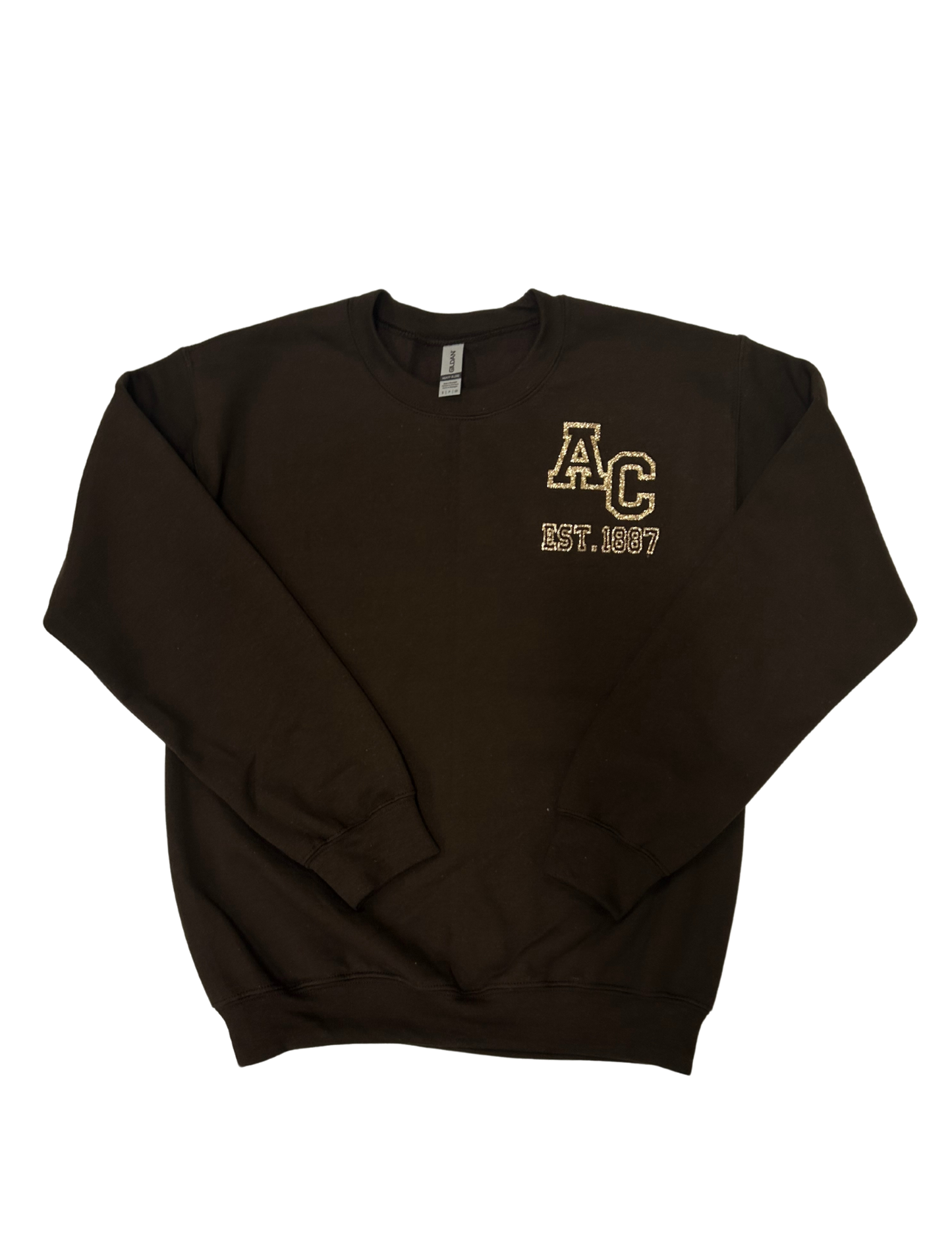 Alverno College-Brown Glitter AC Est. 1887 Crewneck