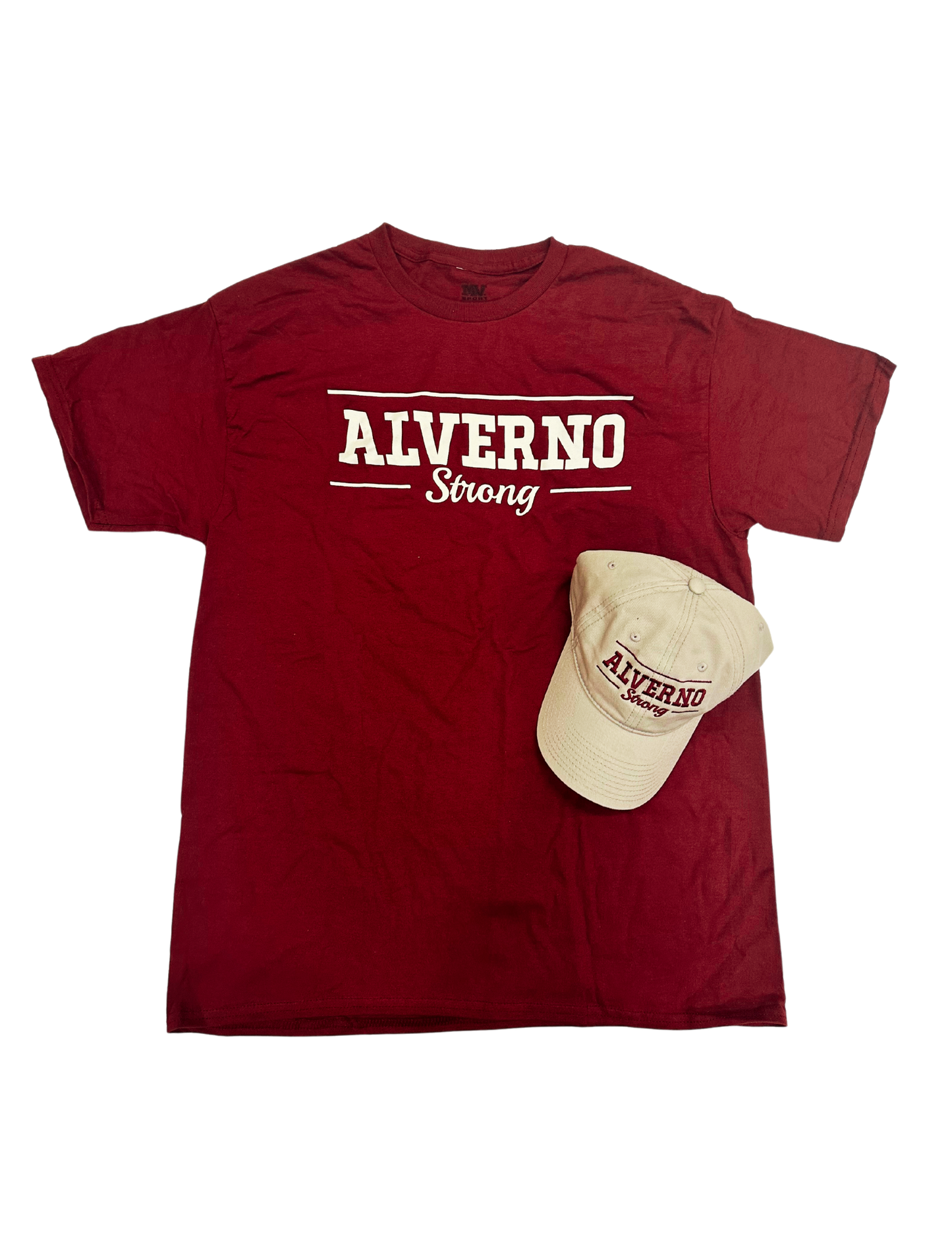 Alverno College Maroon Cap & Shirt Combo