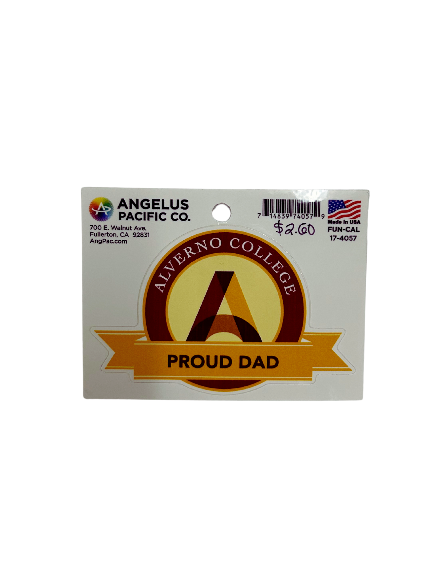 Alverno College- Proud Dad Sticker