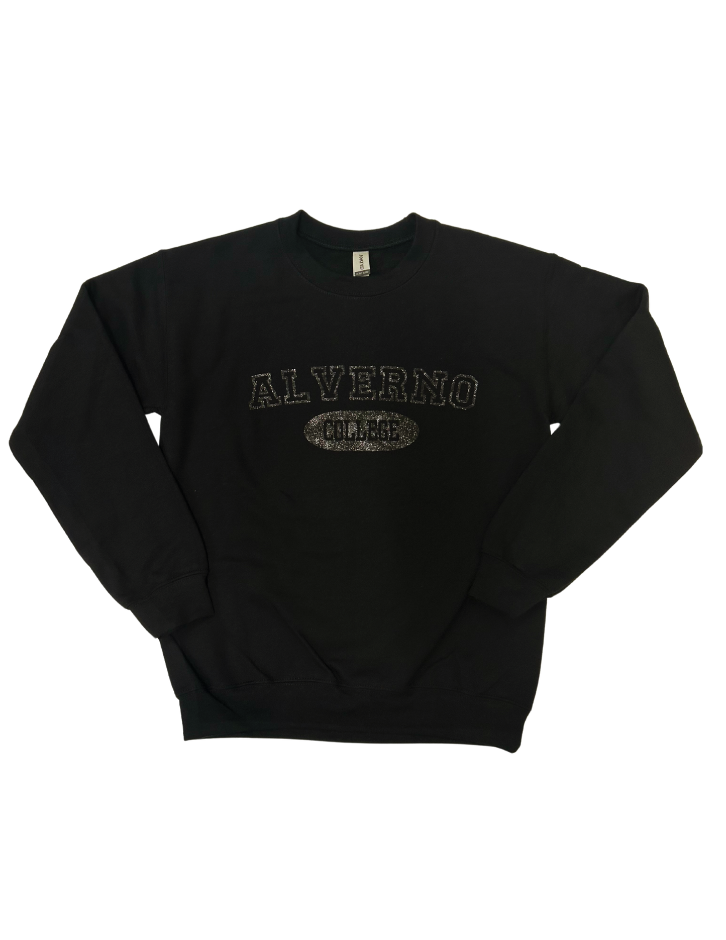 Alverno College-Black Glitter Crewneck